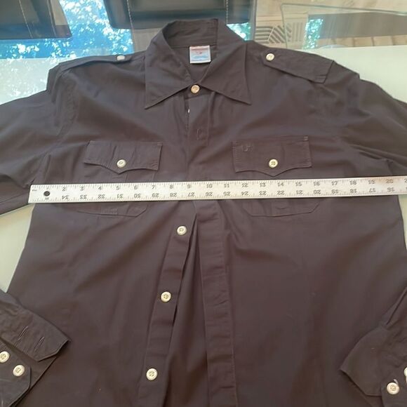 True Religion shirt black large logo on the pocket 100 cotton very nice - Picture 6 of 9